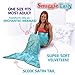 Snuggie Tails Mermaid Blanket- Comfy, Cozy, Super Soft, Warm, All Season, Wearable Blanket for Teens & Adults, As Seen on TV (Aqua Glitter)