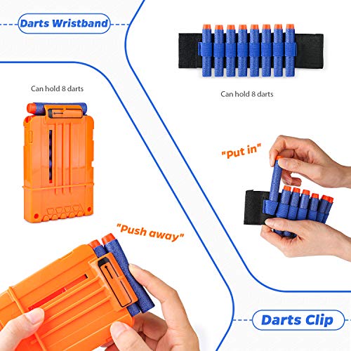 Kids Tactical Vest Kit for Nerf Guns Series with Refill Darts,Dart Pouch,Reload Clips, Tactical Mask,Wrist Band and Protective Glasses for Boys