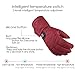 weemoment Women Electric Rechargeable Heated Gloves Waterproof Back Touch Screen Motorcycle Electrocar Heating Gloves Hand Warmer Three-Speed Adjustment Temperature Lithium Battery Powered