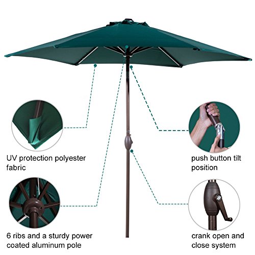 Abba Patio Outdoor Patio Umbrella 9Feet Aluminum Market Table Umbrella