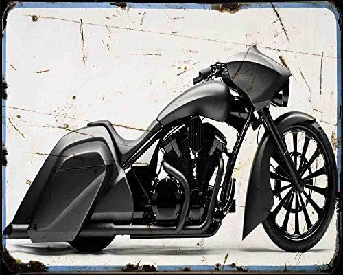 Honda Stateline Slammer Bagger 1 A4 Metal Sign Motorbike Vintage Aged