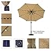 FLAME&SHADE 9 ft Solar Powered Outdoor Market Patio Table Umbrella with LED Lights and Tilt, Beige