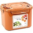 e-jen Premium Kimchi, Sauerkraut Container Probiotic Fermentation with Inner Vacuum Lid (Earthenware Brown, 2.2 gal/ 8.5L)