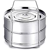 Instant Pot Accessories, Steamer Insert Pans for 6qt/ 8qt Pressure Cooker, BBing Stackable Stainless Steel Vegetable Steamer 
