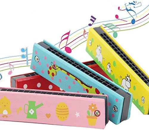 Random Color Educational Musical Wooden Harmonica Instrument Toy for Kids Gift