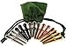 Deluxe Games and Puzzles Premium Metal Cribbage Pegs Set of 15 in Five Metals 1 1/8? Tall; Tapered to Fit 1/8 Holes Bonus Green Velveteen Drawstring Storage Pouch