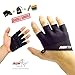 RUNTOP Partial Workout Gloves Micro Weight Lifting Grips with Silicon Padding Exercise Cross Training Gloves for Women Men WODS Bodybuilding Powerlifting Gym Fitness (Black L)