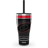 Tervis Traveler NHL Carolina Hurricanes - Night Game Triple Walled Insulated Tumbler Travel Cup Keeps Drinks Cold & Hot, 30oz with Straw Lid, Stainless Steel