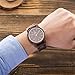 MUJUZE Wooden Watch for Men, Wood Watch for Men Brown Watch 40mm Unisex Design Quartz Analog Movement Casual Walnut Wood Wrist Watches
