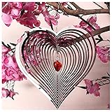 DJUAN Wind Spinner Outdoor Metal Decorations,3D Red
