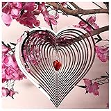 DJUAN Wind Spinner Outdoor Metal Decorations,3D Red