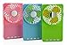 Welltop Mini Mirror Fan Handheld Fan Electric Personal Fans 3 Speeds Portable Mini USB 18650 Rechargeable Emergency Power Bank Ultra-thin Summer Fan (Blue)