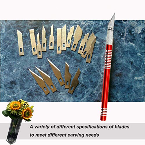 image for Hobby Knife Set with Safety Cap, 18 pcs Stainless Steel Blades for Art