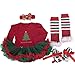 BabyPreg Baby Girls My First Christmas Santa Costume Party Dress 4PCS