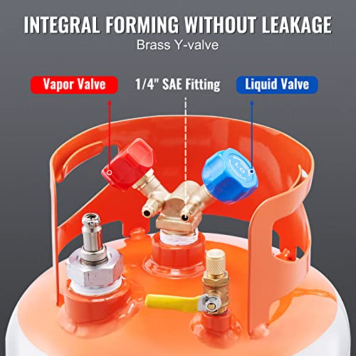 VEVOR Refrigerant Recovery Tank With Float Switch 30 Lb. Capacity Ac