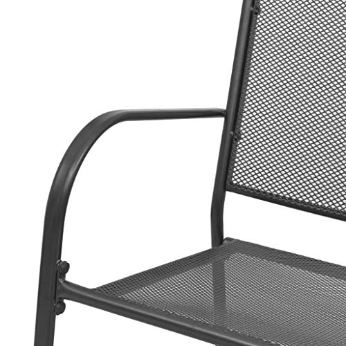 vidaXL Gartenbank Armlehne 108cm Streckmetall Metallbank Sitzbank Parkbank – Bild 6