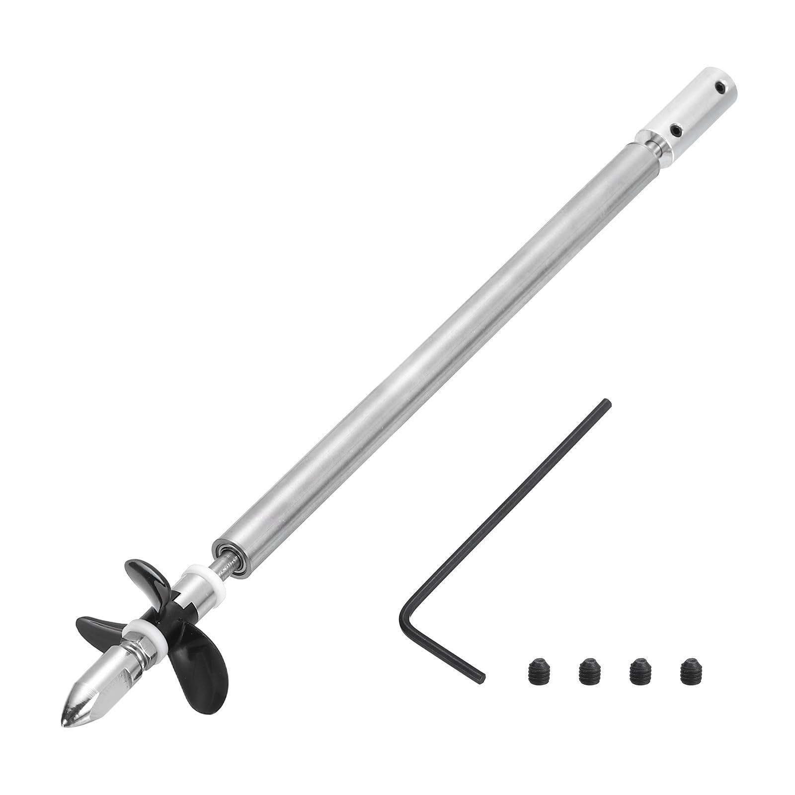 sourcing map Drive Shaft W Propeller and Coupling Joint for RC Boat Coupler Assemble Kit, L200mm Shaft, L25mm Sleeve, D36mm Three Propeller, Fit for 3.17 mm Motor Shaft