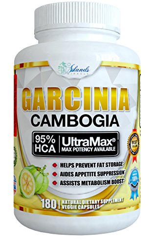 95% HCA (New Highest Potency) Pure Garcinia Cambogia Extract Slim 180 Capsules All Natural Appetite Suppressant & Best Weight Loss Supplement Plus - How To Lose Weight With Garcinia Cambogia E-Book