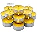 Citronella Tealight Candles - Summer Yellow - Indoor/Outdoor - 50 Pack - MADE IN USA