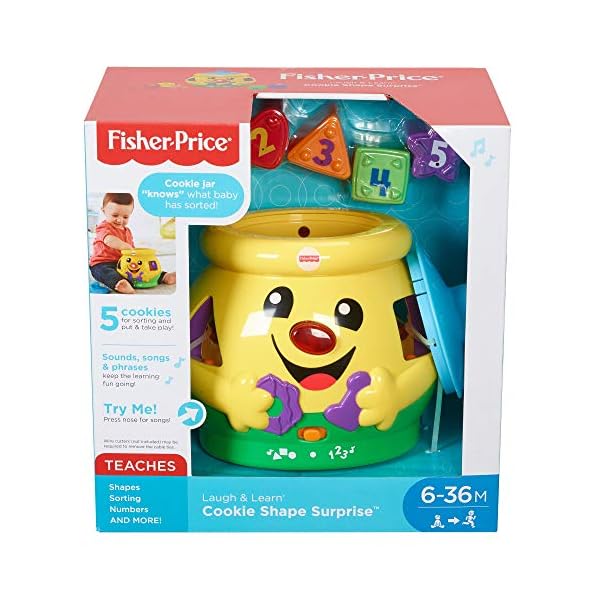 Fisher-Price-H8179-Cookie-Shape-Surprise-Laugh-and-Learn-Shape-Sorter-Baby-Learning-Toy-with-Numbers-Colours-and-Music-Suitable-for-6-Months Fisher-Price H8179 Cookie Shape Surprise, Laugh and Learn Shape Sorter Baby Learning Toy with Numbers, Colours and Music…