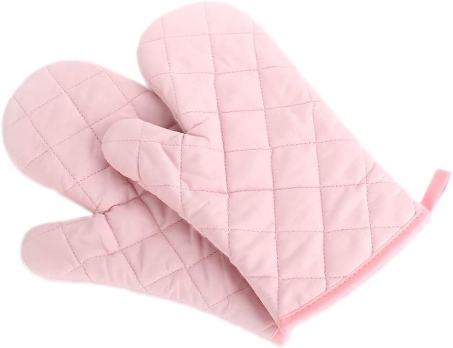 Potato001 Cotton Oven Mitt Heat Proof Resistant Protector Kitchen Cooking Pot Holder Glove (Pink)