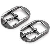 CRAFTMEMORE 4pcs 1/2", 5/8" Belt Buckle Single Prong Oval Center Bar Buckles for Belt Purse Making Accessories SC60 (5/8 Inch, Gunmetal)