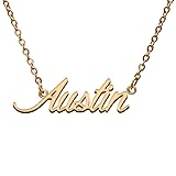 Austin Name Tag Necklaces for Her His Friends