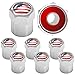 SAMIKIVA American Flag Tire Valve Stem Caps, USA with O Rubber Ring, Universal Stem Covers for Cars, SUVs, Bike, Bicycle, Trucks, Motorcycles, Airtight Seal Heavy Duty (Chrome Classic (8 Pack))