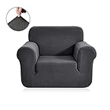 Chunyi Jacquard Sofa Covers 1-Piece Polyester Spandex Fabric Slipcover (Chair, Gray)