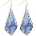 SUNYIK Women's Blue Aventurine Large Rhombus Dangle Earrings
