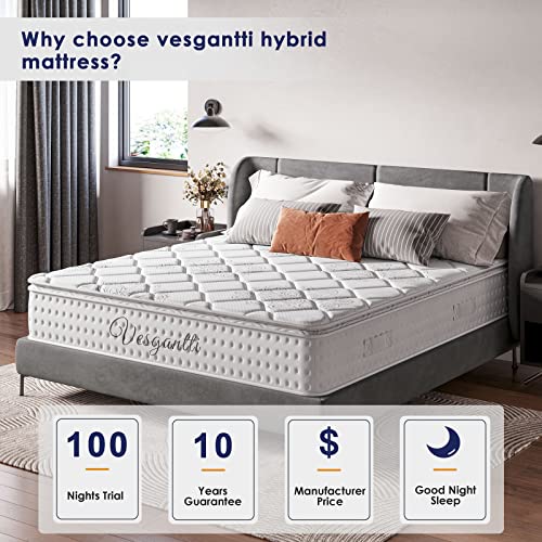 Vesgantti 10 Inch Multilayer Hybrid Queen Mattress Multiple Sizes