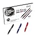 feela 25-Piece Retractable Premium Black Gel Ink Roller Ball Pens with Comfort Grip (23 black + 1 red + 1 blue ink)