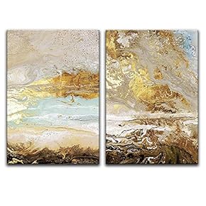 2 Panels Gold Art Home Artwork for Living...