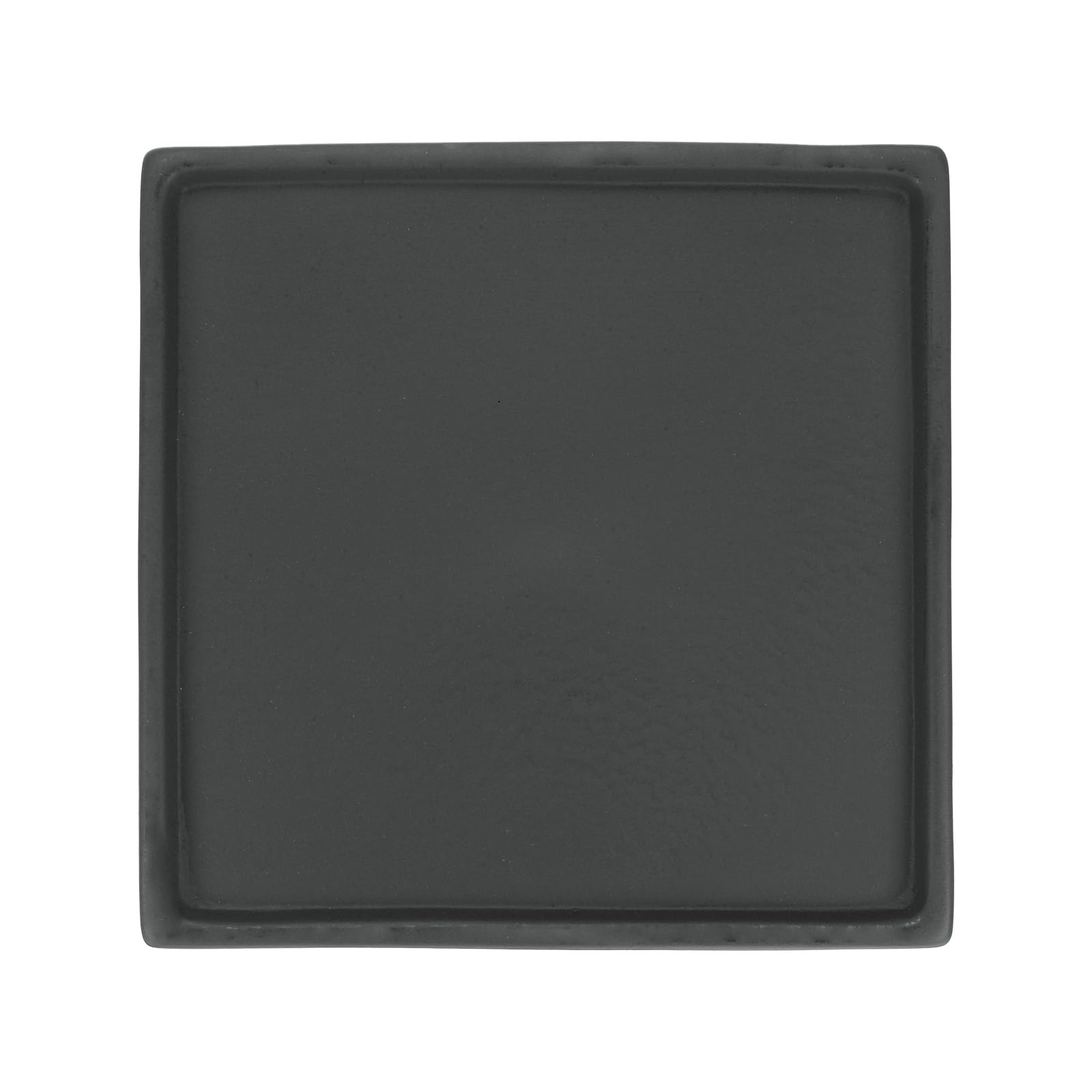 M METERXITY Ceramic Plant Saucer, 6.3 Inch Plant Water Catcher Tray, Plant Pot Saucers for Indoor/Outdoor Plants/Flower Drainage Drip Water Tray [Square Black]