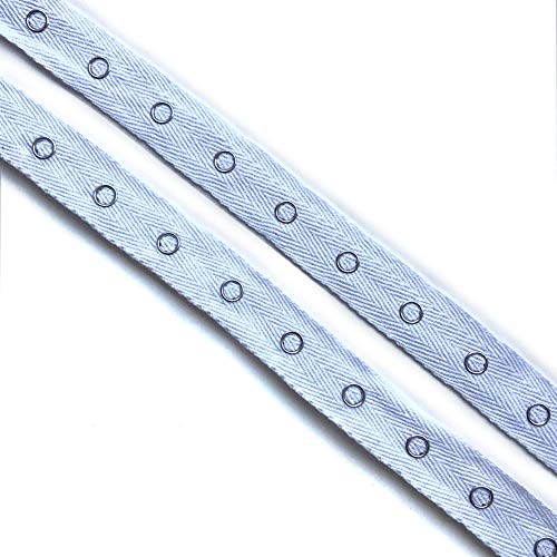 Black, White SNAP Button Tape Trim(3YD, 5YD /Pack) (White, 3YD)