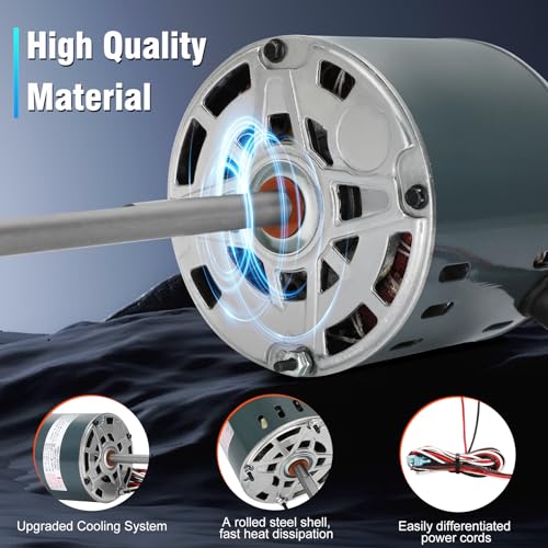 RV AC Fan Motor Replaces Fasco D1092, 1468-306, 7855MVA-A11U, Y6L457D01L, 1468A3069, 7184-0156 etc, Compatible with Coleman Mach RV Air Conditioner Motor, 1/3 HP, 115 Volts, 1675 RPM, 3-Year Warranty