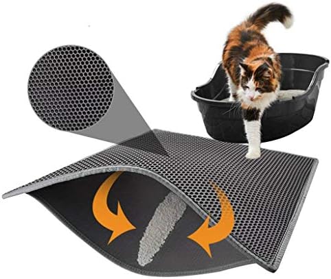 Haven shop Cat Litter Mat, 4 Sizes Double Layer Waterproof Cat Litter Mat, Nonslip Protect Floor Honeycomb Sifting Pad, Feeding EVA Foam Pet Trapper Carpet