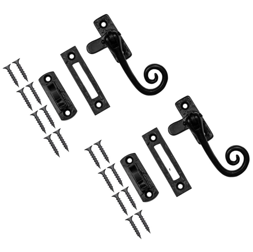 TERF®115mm Heavy Duty Antique Black Window Casement Fastener Style 115mm Including Fixing Screw - Pack of 2