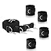 Lighting Mall Cuff Bondage Kit--Under Bed Restraints Handcuffs Set Toys for Hand, Wrist,Ankle and Thigh, with Adjustable Soft Hand &Leg Cuffs Sets for Sizes of Mattress--Easy Access Portable--Black