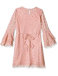 Amy Byer vestido de encaje con mangas grandes y línea A para niñas