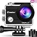 Crosstour Action Camera 1080P Full HD Wi-Fi 12MP Waterproof Cam 2" LCD 30m Underwater 170&deg;Wide-Angle Sports Camera with 2 Rechargeable 1050mAh Batteries and Mounting Accessory Kits primary