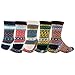 Zmart 5 Pack Men's Color Vintage Warm Wool Fall Winter Quarter Boot Socks