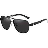 DUCO Aviator Sunglasses For Men Polarized Sunglasses Men UV Protection Carbon Fiber Temple Mens Sun glasses For Driving 3051