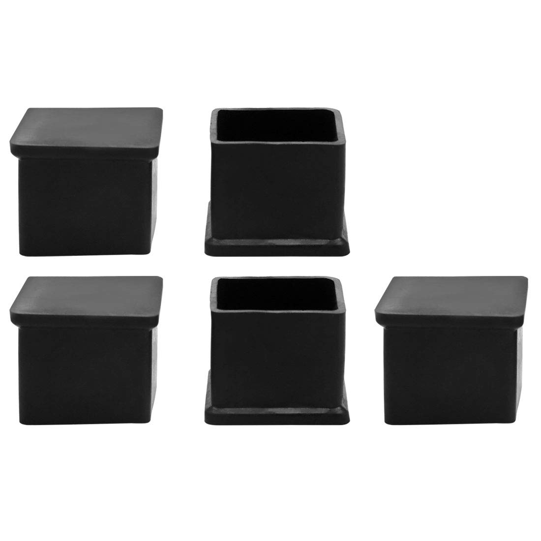 Sourcingmap Rubber Chair Leg Caps End Pad Feet Cover Furniture Slider Floor Protector 5pcs 0.79" x 0.79"(20x20mm) Inner Size, Reduce Noise Prevent Scratch