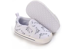 Clowora Unsex Baby Boys Girls Canvas First Walkers Shoes,Infant Non Slip Soft Sole Toddler Flat Lazy Loafers Sneaker