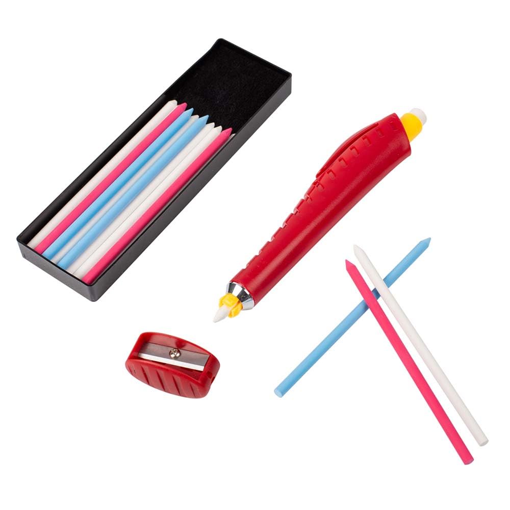 Bohin Chalk Pencil with Holder, Wood, Multi-Colour, 2 x 5 x 5 cm — image 1