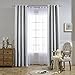 NICETOWN Room Darkening Curtain Window Panel - (Greyish White Color) Solid Thermal Insulated Drape/Drapery for Bedroom,52x95 inches, 1 Pack