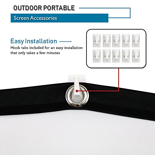 Akia Screens 120 inch Outdoor Portable Projector Screen Collapsible 16:9 Anti-Crease Foldable Dual Front Rear Retractable 120” Movie Theater Projection Screen Home DIY Hang Grommet AK-DIYOUTDOOR120H