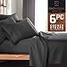 Empyrean King Size Sheets Set - 110 GSM 6 Piece King Sheets, Bed Sheets for King Size Bed, Double Brushed King Bed Sheets & Pillowcases - Charcoal Gray