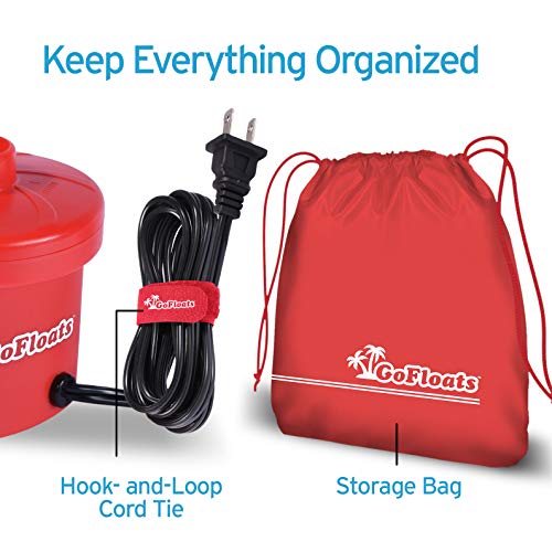 GoFloats Rapid Inflation Electric Air Pump (AC 110/120V) with Tote Bag
